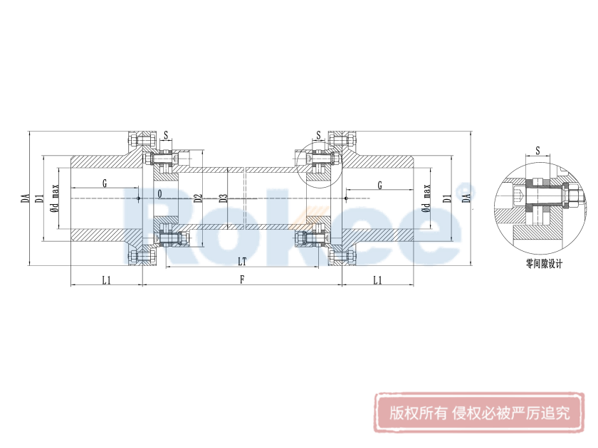 RLAT超长轴距金属膜片联轴器