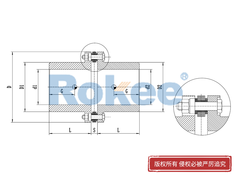 RLM标准单节小型金属膜片联轴器