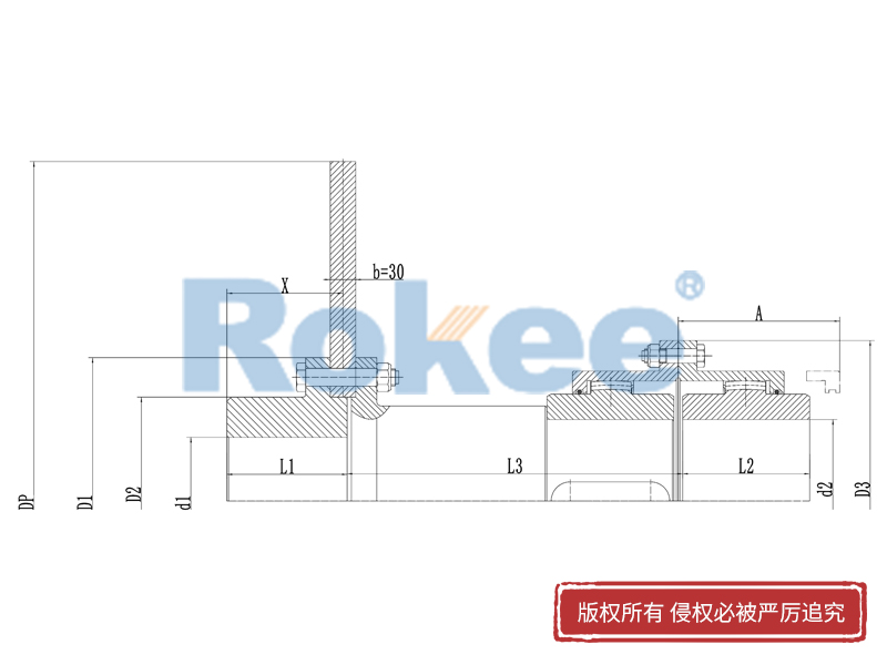 分体鼓形齿式联轴器,制动盘型鼓形齿式联轴器