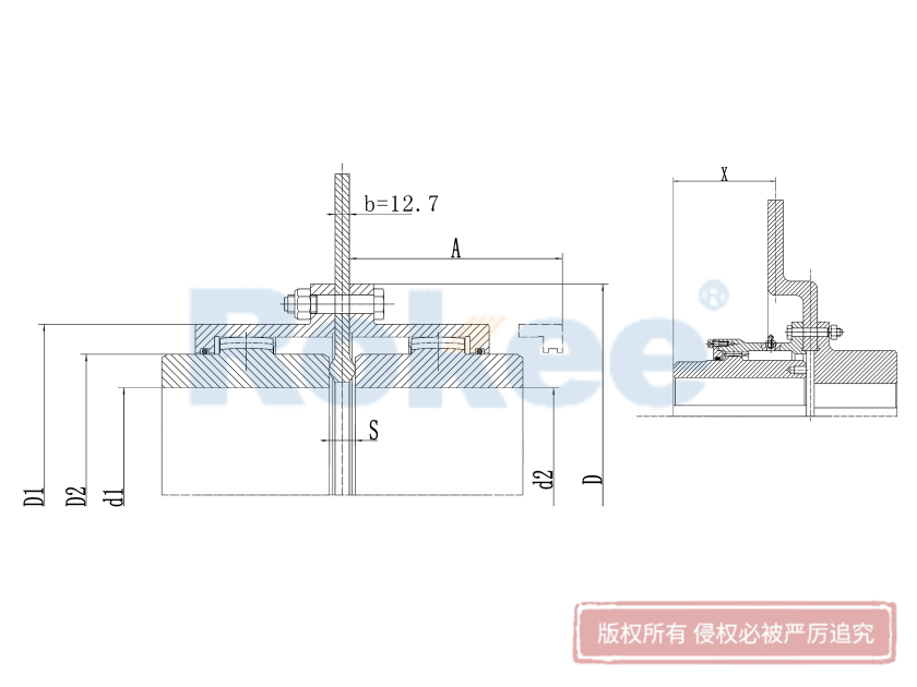 RODP制动盘型鼓形齿式联轴器